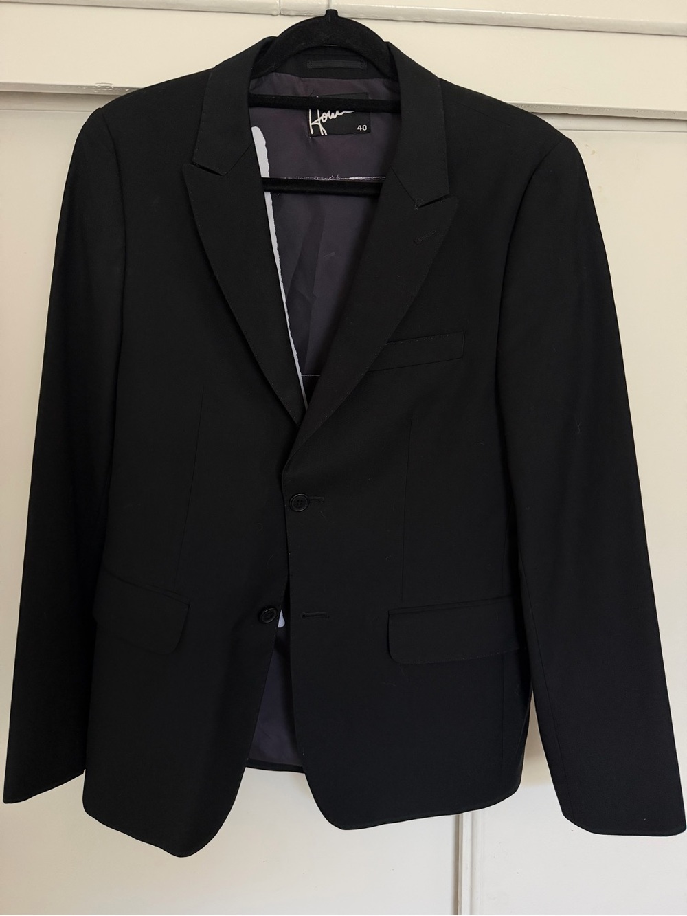 Howe Black Men's Two-Button Notch Lapel Blazer